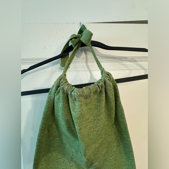 Green halter, open back dress. Size XL. - Picture 3 of 4